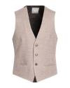 L.b.m 1911 L. B.m. 1911 Man Tailored Vest Camel Size 42 Linen, Cotton In Beige