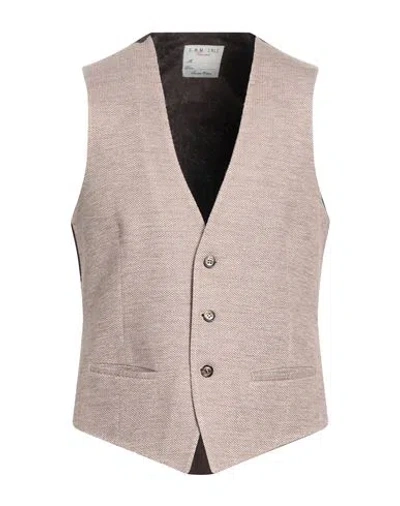 L.b.m 1911 L. B.m. 1911 Man Tailored Vest Camel Size 42 Linen, Cotton In Beige