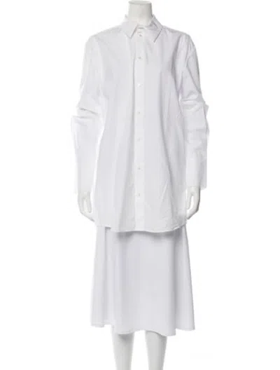 Pre-owned La Collection Long Sleeve Button-up Top W/ Tags In White