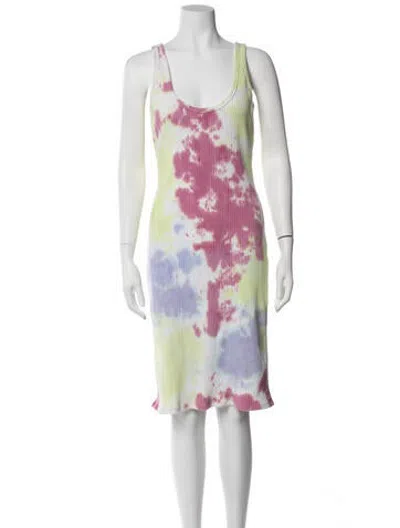 Pre-owned La Detresse Tie-dye Print Knee-length Dress In Green