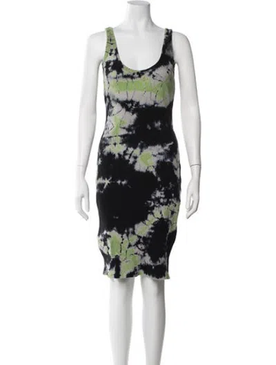 Pre-owned La Detresse Tie-dye Print Mini Dress In Green
