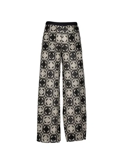 La Doublej Crochet-knit Trousers In Multi