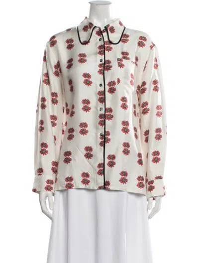 Pre-owned La Doublej Floral Print Pajamas In Neutrals