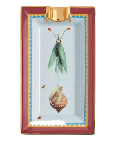 La Doublej Leaf Trail Rectangular-shape Incense Holder (18cm X 11cm) In Multi