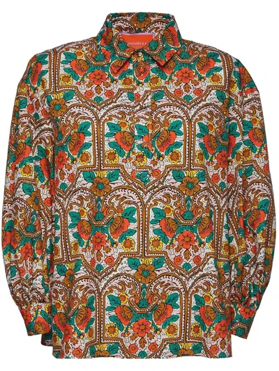La Doublej Poet Printed Shirt In Corte White