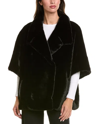 La Fiorentina Plush Cape In Black