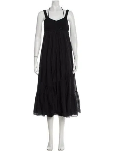 Pre-owned La Ligne Halterneck Long Dress In Black