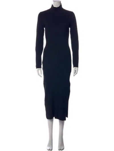 Pre-owned La Ligne Mock Neck Midi Length Dress In Blue