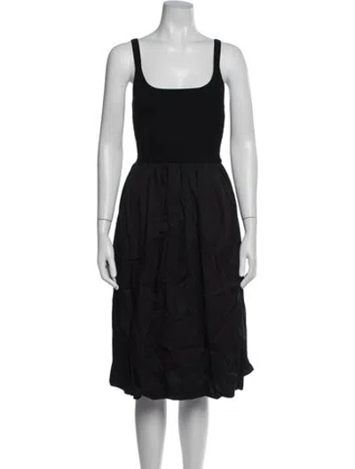 Pre-owned La Ligne Scoop Neck Midi Length Dress In Black