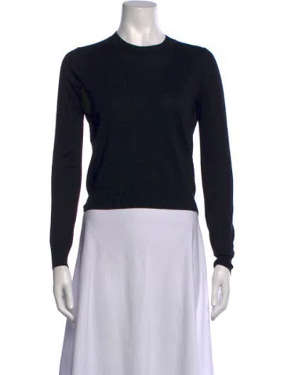 Pre-owned La Ligne Silk Crew Neck Sweater In Black