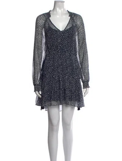 Pre-owned La Ligne Silk Mini Dress In Blue