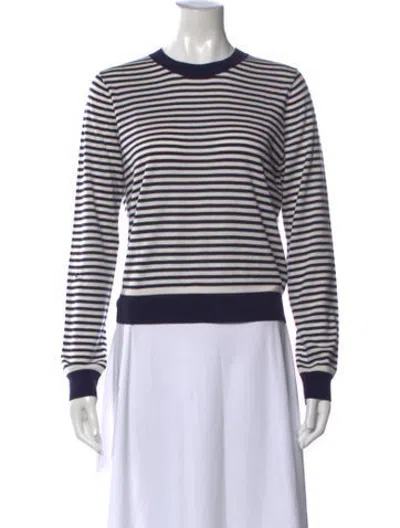 Pre-owned La Ligne Silk Striped Sweater In Blue