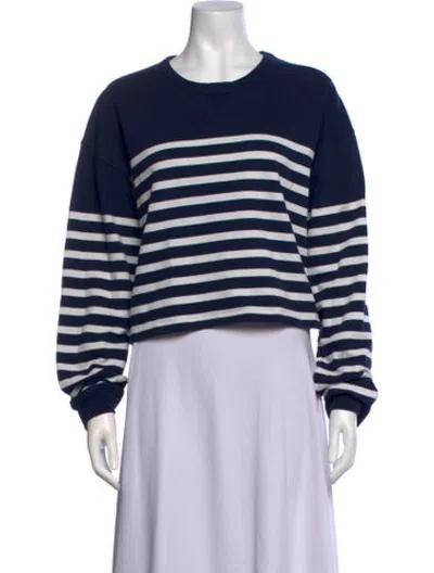 Pre-owned La Ligne Striped Crew Neck Sweatshirt In Blue