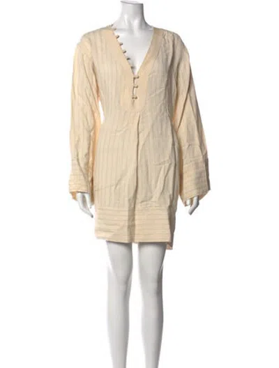 Pre-owned La Ligne Striped Mini Dress In Neutrals