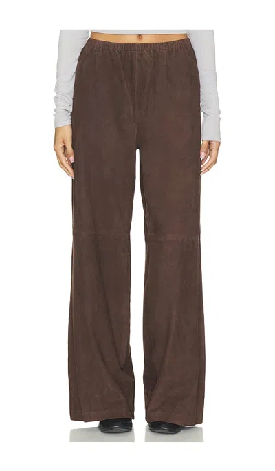 La Ligne Suede Pant In Chocolate