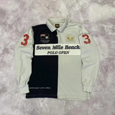 Pre-owned La Martina X Vintage La Martina Seven Mile Beach Rugby Sweatshirt In White