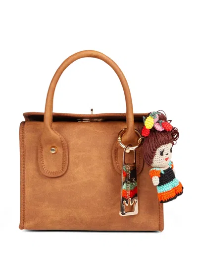 La Milanesa Small Ibitabi Doll-charm Tote Bag In Brown