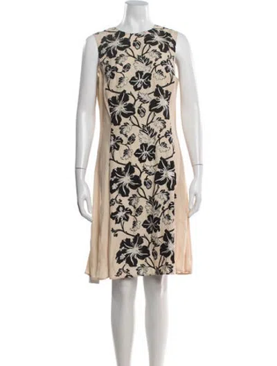 Pre-owned La Perla Floral Print Mini Dress In Brown