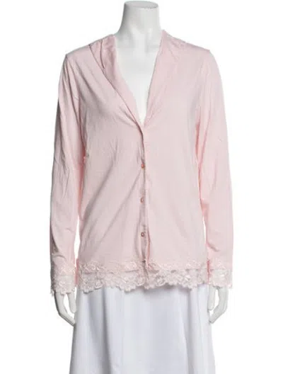 Pre-owned La Perla Lace Pattern Lace Trim Embellishment Pajamas In Pink