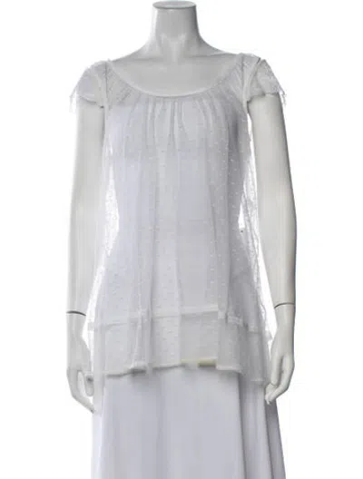 Pre-owned La Perla Lace Pattern Nightgown In White