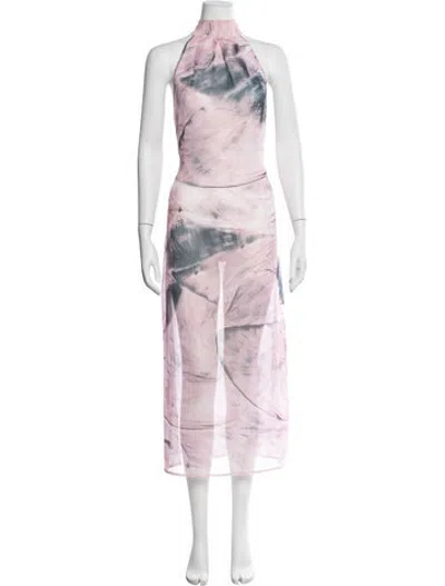 Pre-owned La Perla Printed Long Dress In Pink