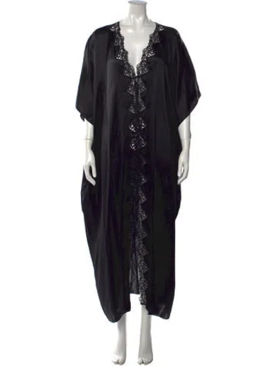 Pre-owned La Perla Satin Long Dress In Black