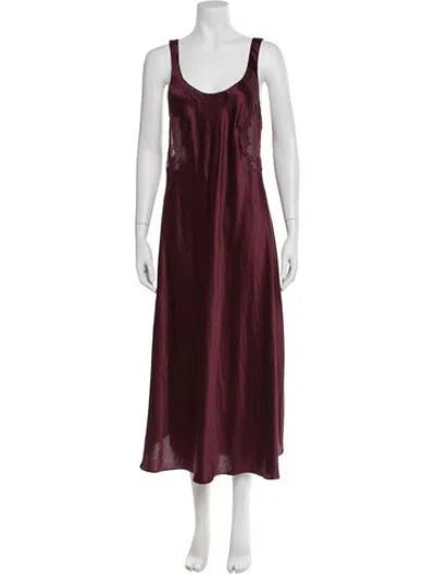 Pre-owned La Perla Silk Long Dress W/ Tags In Burgundy