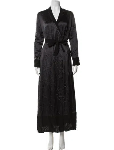 Pre-owned La Perla Silk Robe In Black