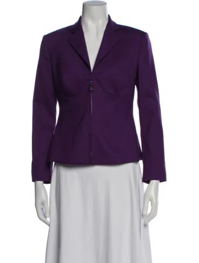 Pre-owned La Perla Virgin Wool Blazer In Purple