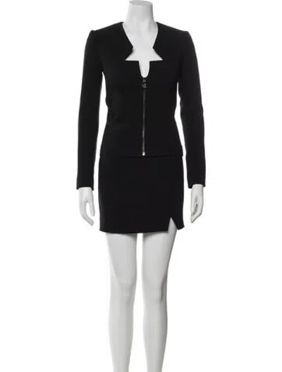 Pre-owned La Perla Virgin Wool Skirt Suit In Black