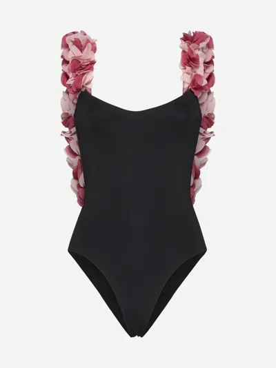 La Reveche Adele Frills Swimsuit In Black