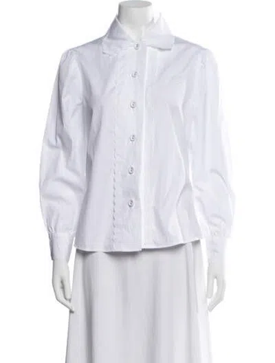 Pre-owned La Veste Long Sleeve Blouse In White