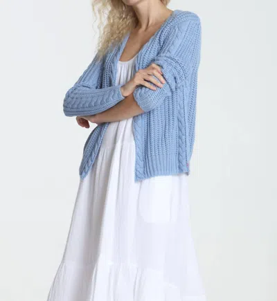 Label+thread Cool Days Cardigan In Sky In Blue