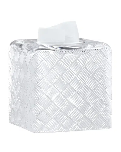 Labrazel Basket Weave Tissue Box Cover In Clear/frost