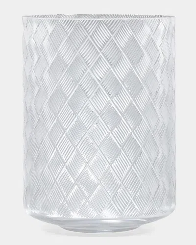 Labrazel Basket Weave Wastebasket In Clear/frost