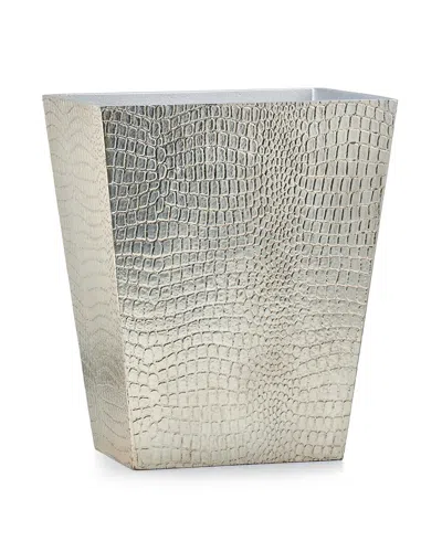 Labrazel Crocodile Silver Waste Basket In Antique Silver