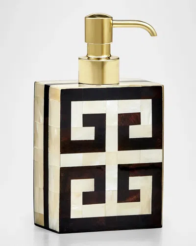 Labrazel Greek Key Pump Dispenser In Unplated Brass