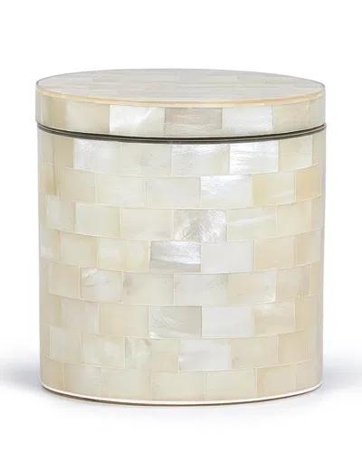 Labrazel White Agate Canister In Opalescent Ivory