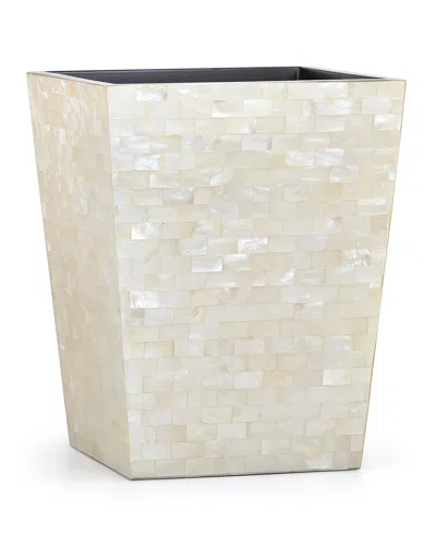 Labrazel White Agate Waste Basket In Opalescent Ivory
