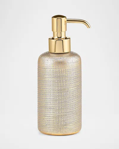 Labrazel Woven Metallic Pump Dispenser With Golden Polished Top In Gray Metallic