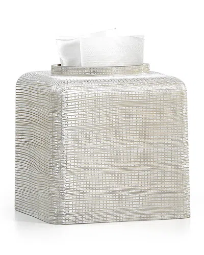 Labrazel Woven Tissue Box Cover, Platinum In Silver/white