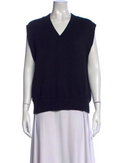 Pre-owned L'academie V-neck Sweater In Black