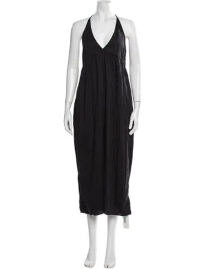Pre-owned Lacausa Halterneck Long Dress In Black
