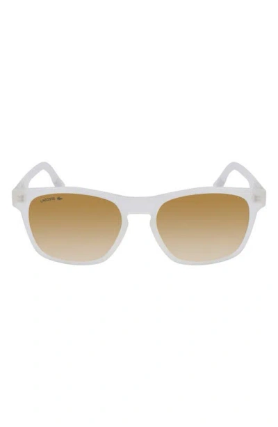 Lacoste 54mm Modified Rectangular Sunglasses In White