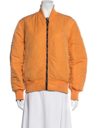 Pre-owned Lacoste Bomber Jacket In Orange