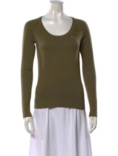 Pre-owned Lacoste Crew Neck Sweater In Green