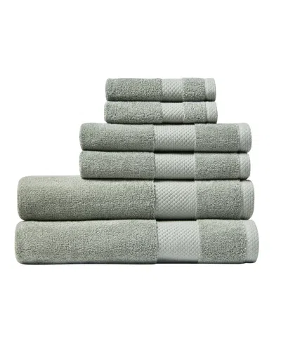 Lacoste Heritage Supima Cotton 6pc Towel Set In Aloe