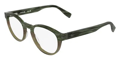 Lacoste L4023 313 Men's Glasses Green Size 51 - Free Lenses - Blue Light Block Available In Striped Faded Olive Brown,green