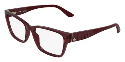 Lacoste L4024 601 Women's Glasses Clear Size 55 - Free Lenses - Blue Light Block Available In Transparent Burgundy