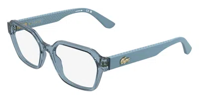 Lacoste L4025 400 Women's Glasses Blue Size 53 - Free Lenses - Blue Light Block Available In Transparent Sky Blue